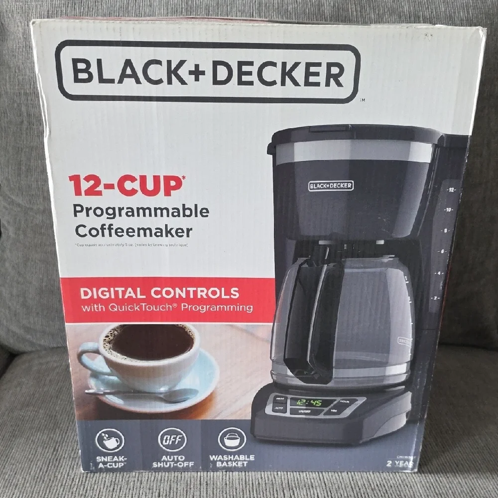 Black‎ & Decker 12-Cup Programmable Coffee Maker With Digital Controls, New